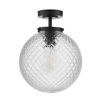 Wayne IP44 Diamond Textured Glass Bathroom Ceiling Light