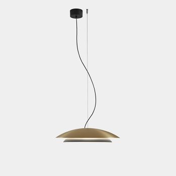 Noway Large LED Matte Gold Double Shade Dimmable Pendant Fitting 00-8395-DN-05