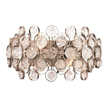 Basimah Bright Nickel/Clear Glass Double Wall Light 76510