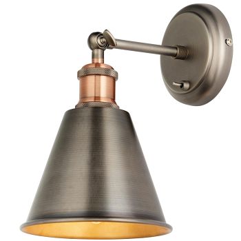 Hal Aged Pewter Shade Switched Wall Light 92866