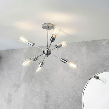 Rubens Chrome Semi-Flush Ceiling Light 79469
