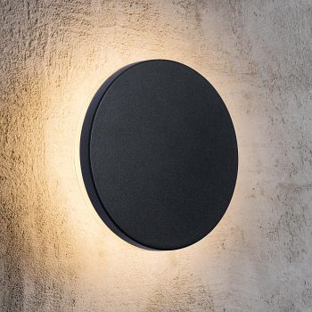 Artego Round IP54 Black LED Outdoor Wall Light 46941003