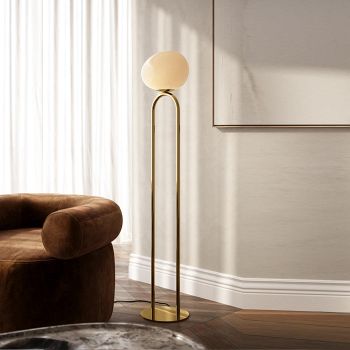 Shapes Floor Lamp Design For The People Brass and White finished 2120074035