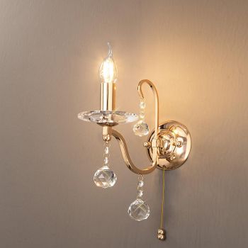 Bianco Single Crystal Switched Wall Light