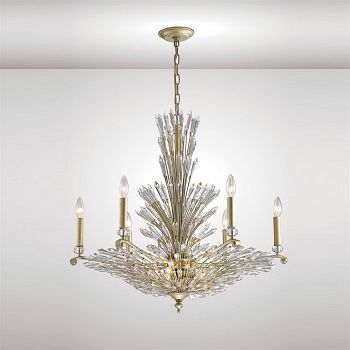 Fay Nine Light Ceiling Fitting Aged Silver/Gold With Crystals IL31673