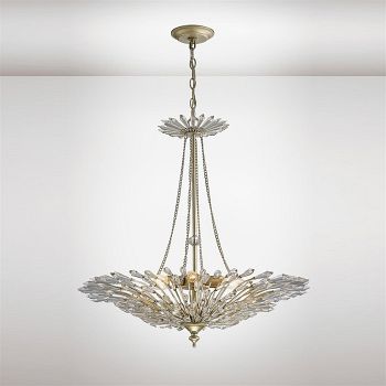 Fay Six Light Ceiling Fitting Aged Silver /Gold With Crystal IL31672