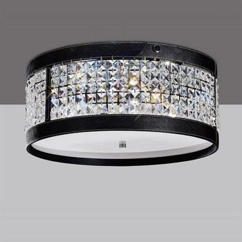 Celsa 4 Light Flush Black And Crystal Ceiling Fitting IL31031