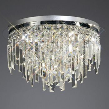 Maddison Round Crystal/Chrome Flush Ceiling Light IL30251