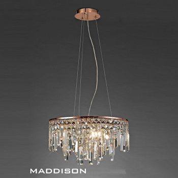 Maddison 6 Lamp Round Crystal Pendant