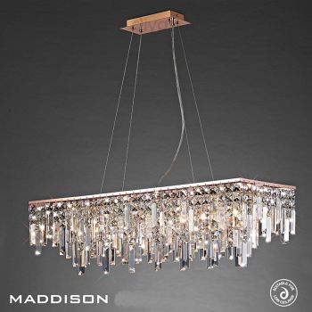 Maddison 6 Lamp Rectangular Crystal Pendant