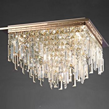 Maddison 6 Lamp Square Flush Crystal Ceiling Fitting