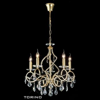 Torino 5 Lamp French Gold/Crystal Chandelier IL30325