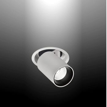 Garda Matt White/Black LED Recessed Retractable Swivel Downlight
