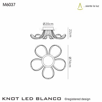 Knot LED Dimmable Multi-Arm 5 Light 