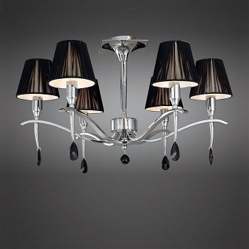 SIENA Multi-Arm Ceiling Fitting Chrome with Black Shades M0344