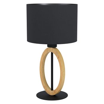 Basildon 1 Black & Wood Table Lamp 43569