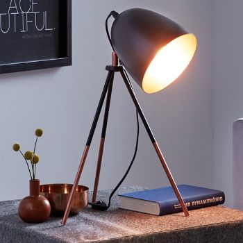 Chester 1 Black/Copper Adjustable Tripod Table Lamp 49385