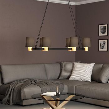 Edale Black And Cappuccino Ceiling Six Light 43782
