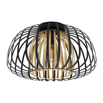 Encinitos Black And Gold Domed Flush Ceiling Fitting 99664