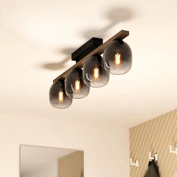Filago Black And Brown Four Lamp Ceiling Light 900185