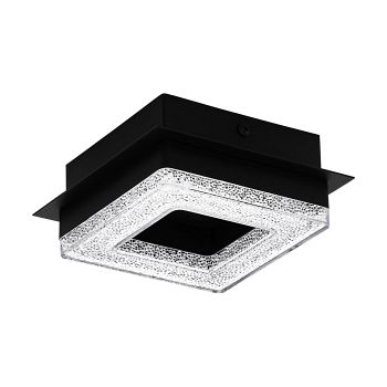 Fradelo 1 LED Black Steel And Crushed Crystal Ceiling Fitting 99324