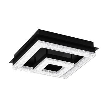 Fradelo 1 LED Square Black And Crushed Crystal Dual Fitting 99327