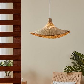 Haxey Black And Wood Pendant light 43869