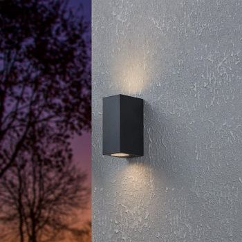 Jabaga LED IP44 Cube Black Polycarbonate Double Wall Light 900276
