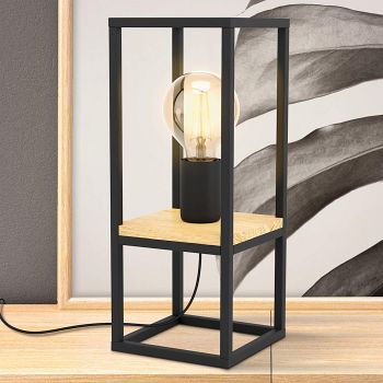 Libertad Black And Light Wood Table Lamp 99797