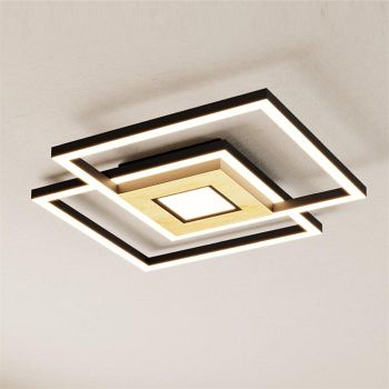 Marinello LED Black Aluminium And Wood Flush Ceiling Fitting 99659