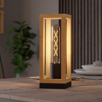 Nafferton Black And Wood Table Lamp 43746