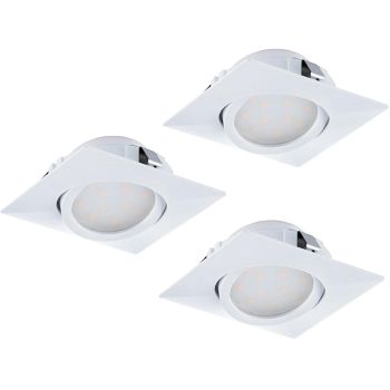 Pineda LED Pack Of 3 Square Recessed Spot Lights