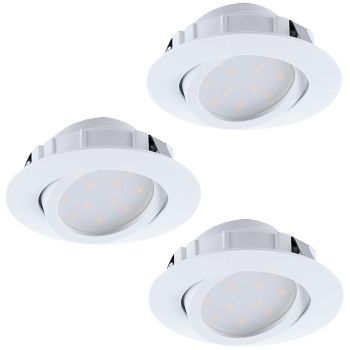 Pineda Round Pack Of Three Tiltable Recessed Spot Lights 