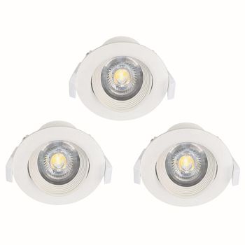 Sartiano LED IP44 Rated White Pack Of Three Spot Lights 32896