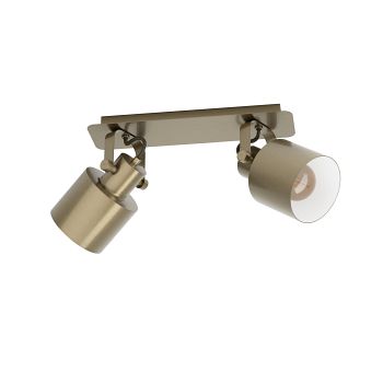 Southery Cream Gold Brushed Adjustable Double Spotlight 43818