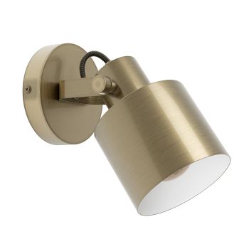 Southery Cream Gold Brushed Adjustable Spot Wall Light 43817