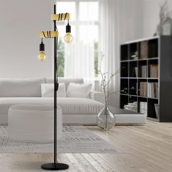 Townshend Steel/Wood Switched Floor Lamp