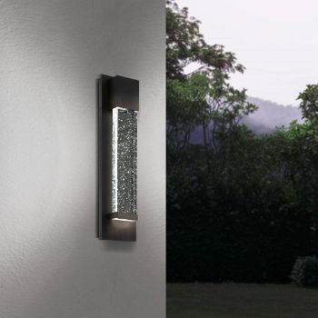 Villagazia IP44 Medium Black Outdoor LED Wall Light 98153