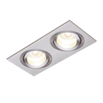 Tetra Twin Recess Brushed Silver Downlight 52404