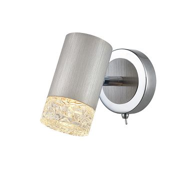 Arnie Satin Brushed Finished & Textured Glass Single Wall Light