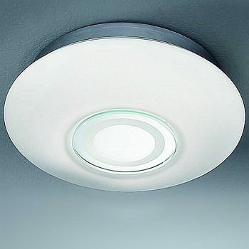 Low Energy Chrome and Opal Glass IP44 Flush Ceiling Light FRA05
