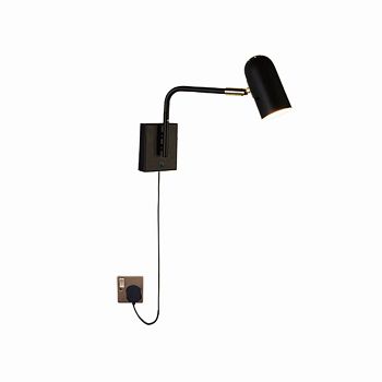 Daylee Black Plug-In Adjustable Wall Light FRA972