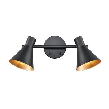Fable Dual Switched Adjustable Matt Black Wall Light 