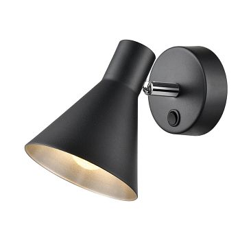 Fable Single Switched Adjustable Black Wall Light
