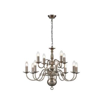 Faizah Large Pewter Tiered 12 Light Flemish Fitting FRA520