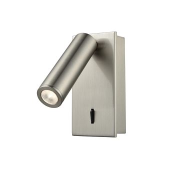LED Satin Nickel Switched Adjustable Wall Reading light FRA860