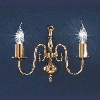 Delft Double Polished Brass Flemish Wall Light PE7912