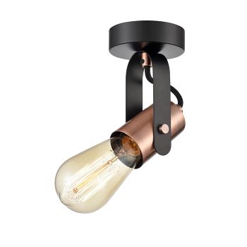 Debut Matt Black & Copper Adjustable Ceiling/Wall Spotlight FL2456-1