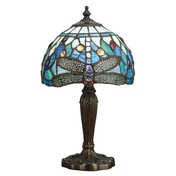 Dragonfly Blue Dark Bronze Table Lamp 64088
