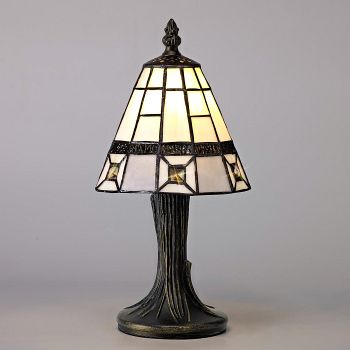 Beaumont Cream And Grey Tiffany Table Lamp LT30191
